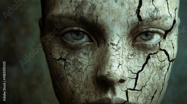 Fototapeta Describe a face that has seen too much.