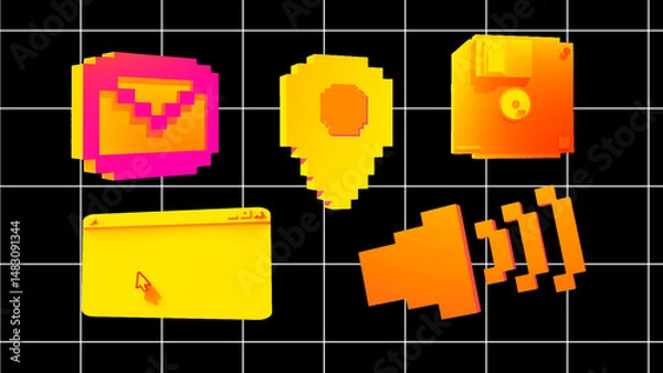 Obraz Cool 8 Bit Icons