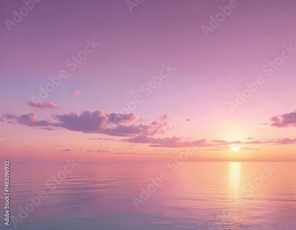Fototapeta Fuzzy pastel sunset, pink, blue, yellow gradient sky,  soft,  light