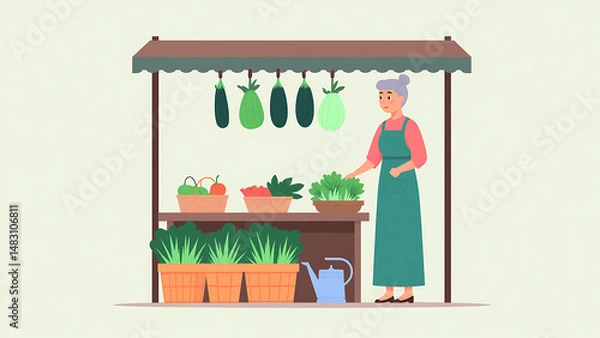 Obraz Vegetable Stall Operation