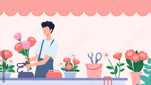 Obraz Flower Shop Flower Handling