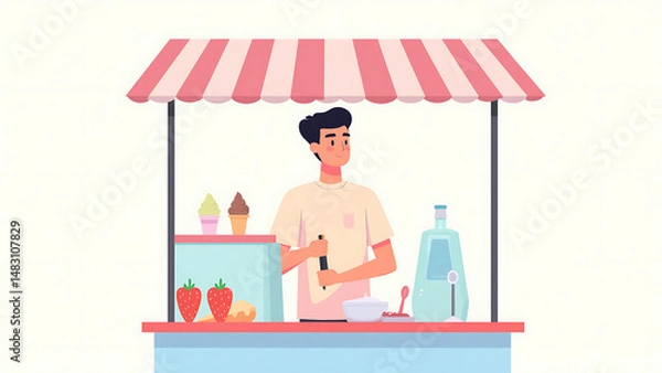 Obraz Ice Cream Stall Operation