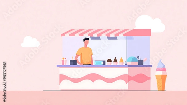 Obraz Ice Cream Stall Operation