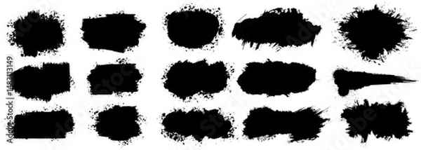 Fototapeta Artistic Handmade Ink Brush Stroke Elements