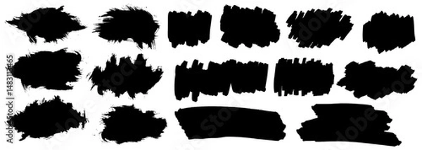 Fototapeta Realistic Ink Splatter Brushes and Textures. Ink Explosion and Spray Art Backgrounds
