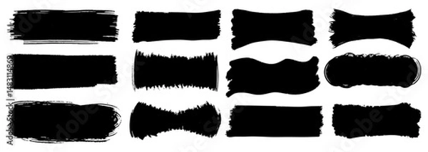 Fototapeta Handmade Rough Ink Frames Collection. Artistic Grunge Ink Borders and Frames Set