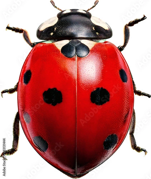 Obraz Red ladybug with transparent background. Organic farming