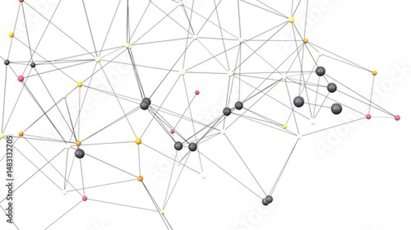 Fototapeta 3D rendering of a complex network.  Ideal for technology, connection, and global concepts.