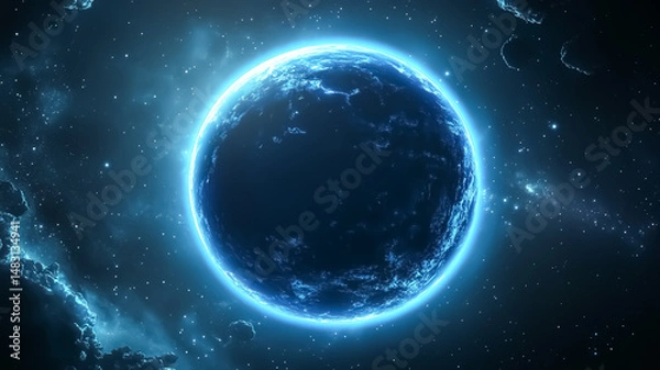 Fototapeta Planet at the moment of eclipse in space