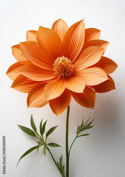 Fototapeta Fiori color arancione su sfondo bianco