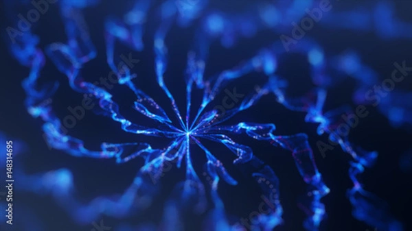 Fototapeta Colorful Light Streaks blue, Abstract Light Streaks in corkscrew motion with glowing effects, Abstract lighting effects on black background, particle swirls