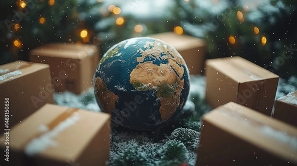 Obraz Global shipping during the holidays