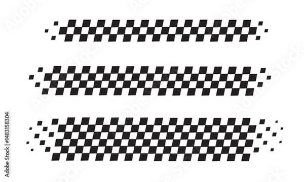 Fototapeta Racing flag vector icon on white background. Checkered flag. start and finish crossed flag. Racing flag.	