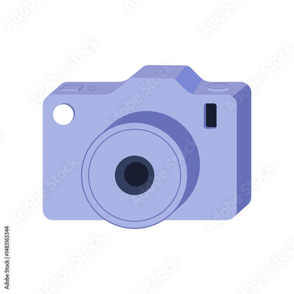 Obraz Digital camera for photo shoot and camera icon. Flat vector illustration.	