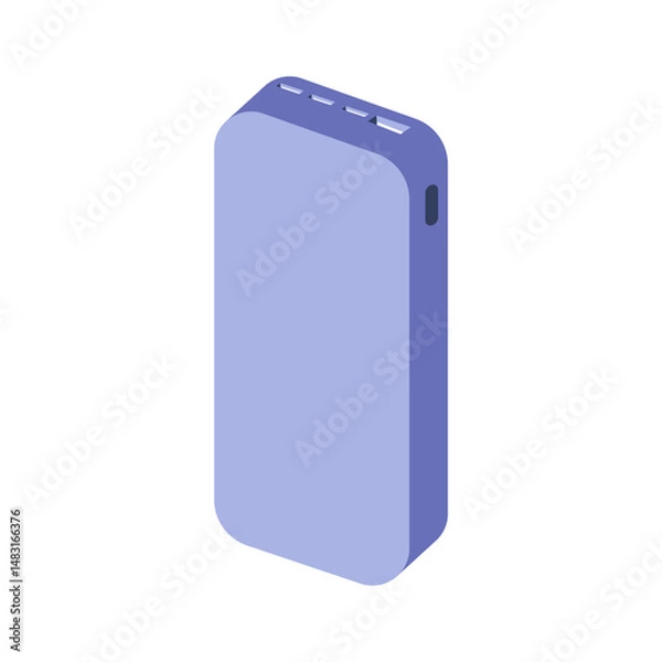 Obraz Power bank icon. Tech devices. Flat vector illustration.