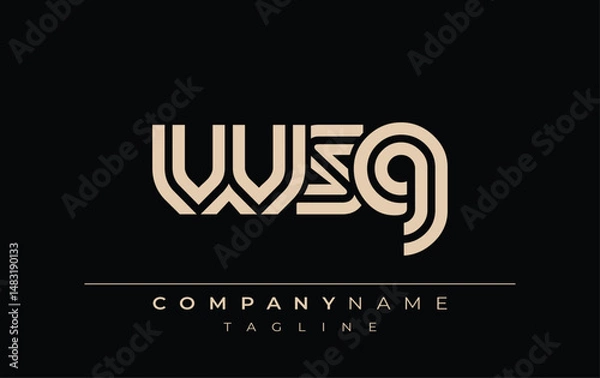 Obraz WSG Creative Unique Modern Letter Logo Design. Stylized logo featuring a unique letter design, presenting abstract minimalist aesthetics and modern appeal.