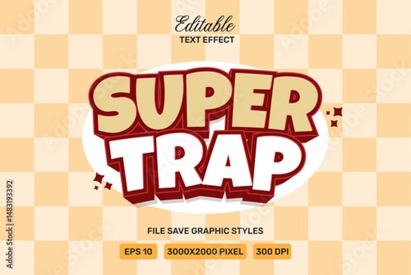 Obraz Vector Text Effect editable super trap  premium Template.