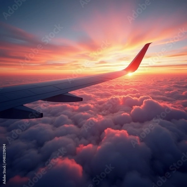 Fototapeta wing of airplane