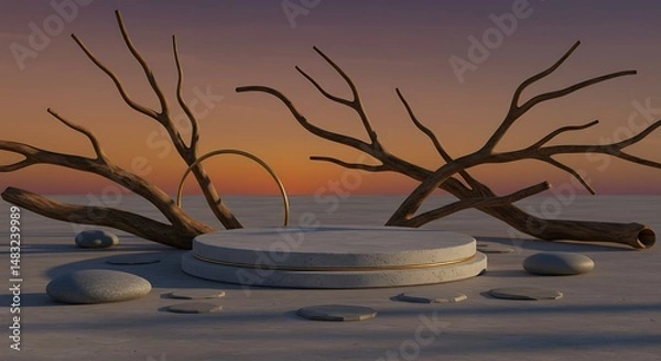 Fototapeta 3d Render design podium for mockup product