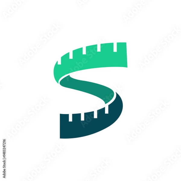 Obraz Elegant Letter S Measuring Tape Vector Logo