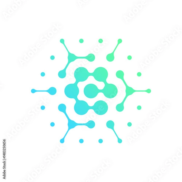 Obraz Elegant Abstract Cell Structure Vector Logo Design