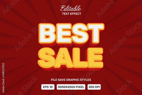 Obraz Premium best sale  text effects can be edited again, suitable poster, template white background.
