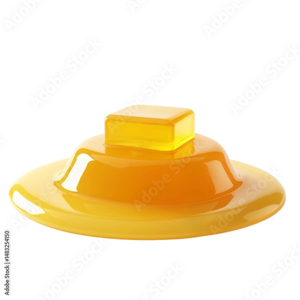 Fototapeta A yellow plastic hat with a square shaped lid