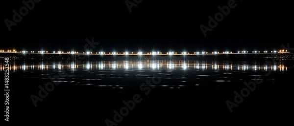 Fototapeta Night lights reflected on water