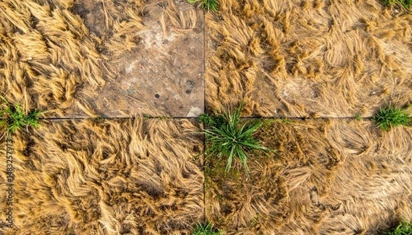 Fototapeta Grama seca e mal cuidada