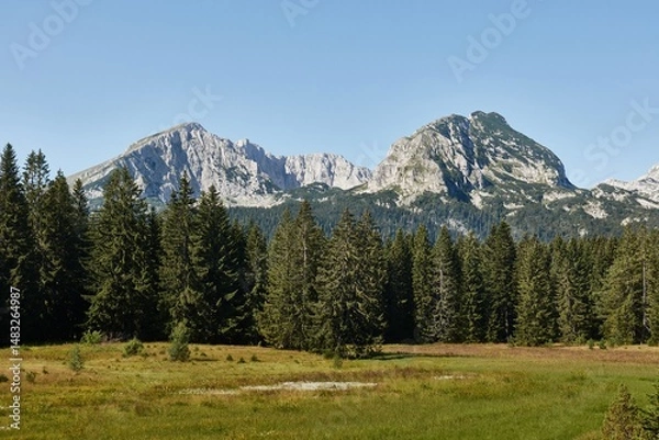 Fototapeta High mountain landscape view in the Dinaric Alps in Montenegro