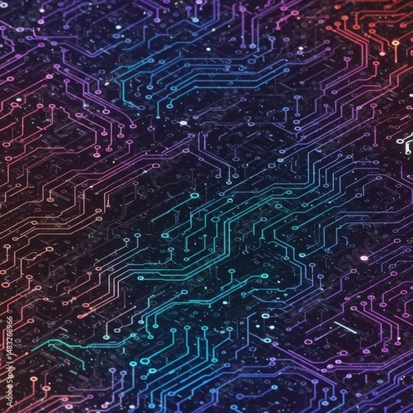 Fototapeta Abstract Colorful Circuit Board Pattern Background
