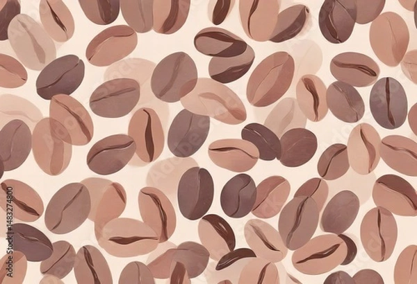 Fototapeta Elegant Abstract coffee bean patterns.