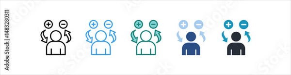 Fototapeta Attitude Icon In Different Style Vector