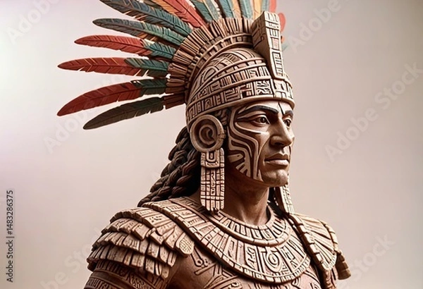 Obraz Photo Aztec warrior statue, high quality