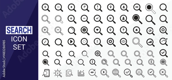 Fototapeta Search Icon Set Magnifying Glass Icons for Web and App Design