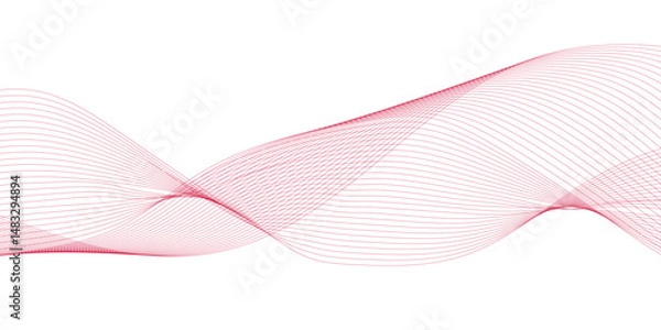 Fototapeta Abstract pink technology business wave lines. Digital future technology concept wave curve lines. Frequency sound wave line background. Science, banner, business, poster, template