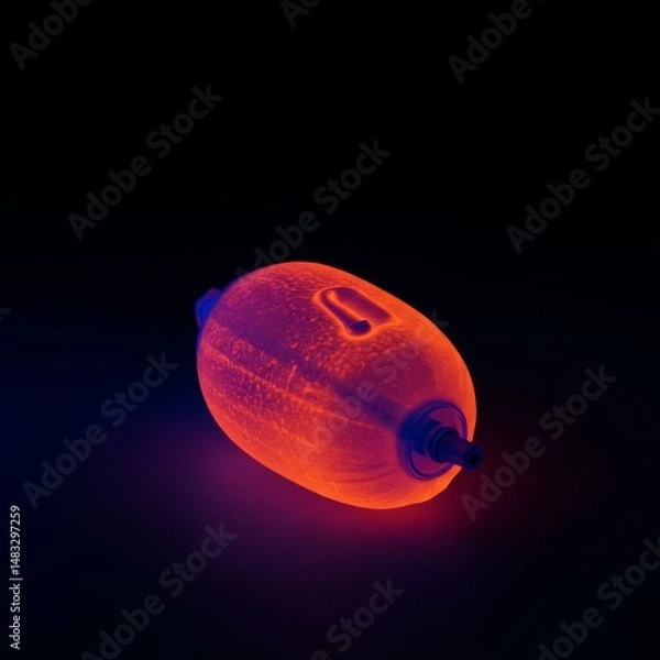 Fototapeta Glowing Orange Object on Dark Background