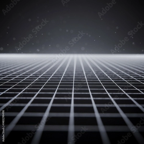Fototapeta Abstract Dark Grid Background with White Lines