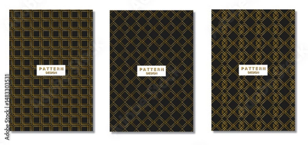 Fototapeta Abstract line style hexagonal patterns set.