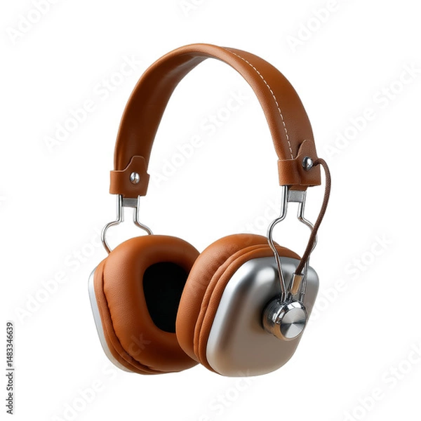 Fototapeta Retro headphone isolated on transparent background isolated white background