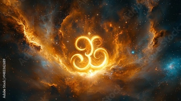 Obraz Fiery cosmos unveils a sacred symbol