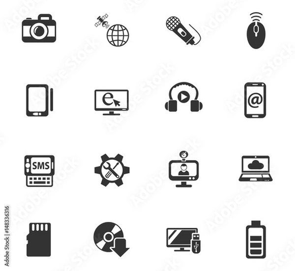 Obraz hi tech icon set