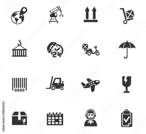 Obraz logistic icon set