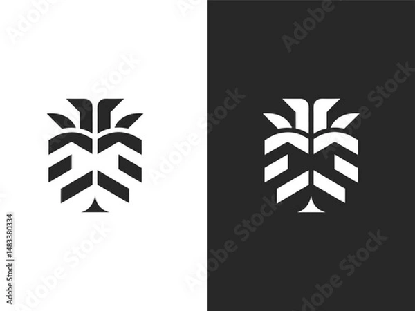 Fototapeta Modern Majestic Lion face Icon for Branding Use, Creative Geometric Emblem with Abstract Animal Head Symbol, Geometric Animal Head Logo, new concept, lion head, unique