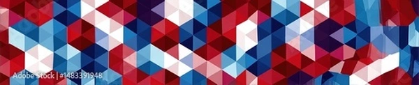 Obraz red white blue geometric abstract pattern
