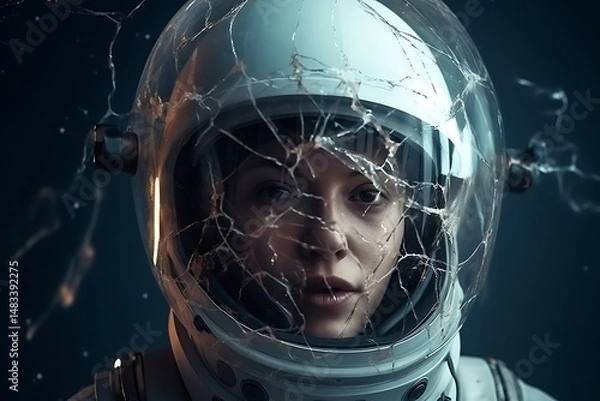 Obraz Damaged Astronaut Helmet.