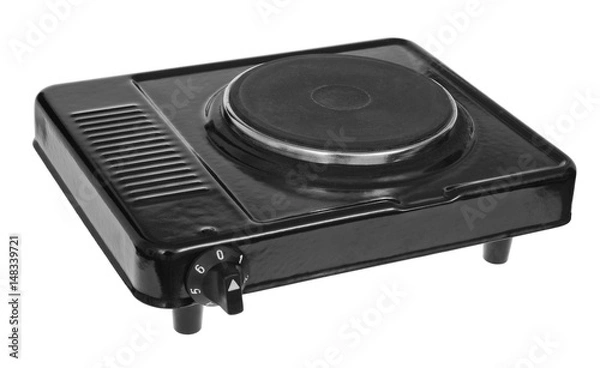Obraz Old  electric stove on white
