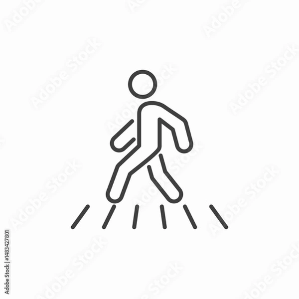 Obraz pedestrian crossing zone icon sign vector