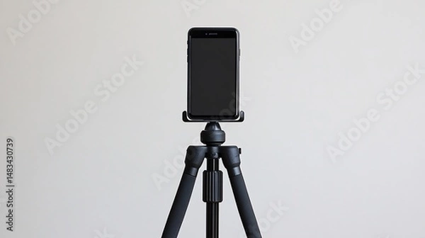 Obraz Phone perched atop steady tripod