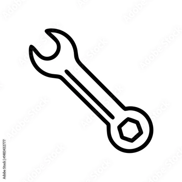Fototapeta Wrench Tool Icon Representing Repair, Maintenance, and Mechanical Work
